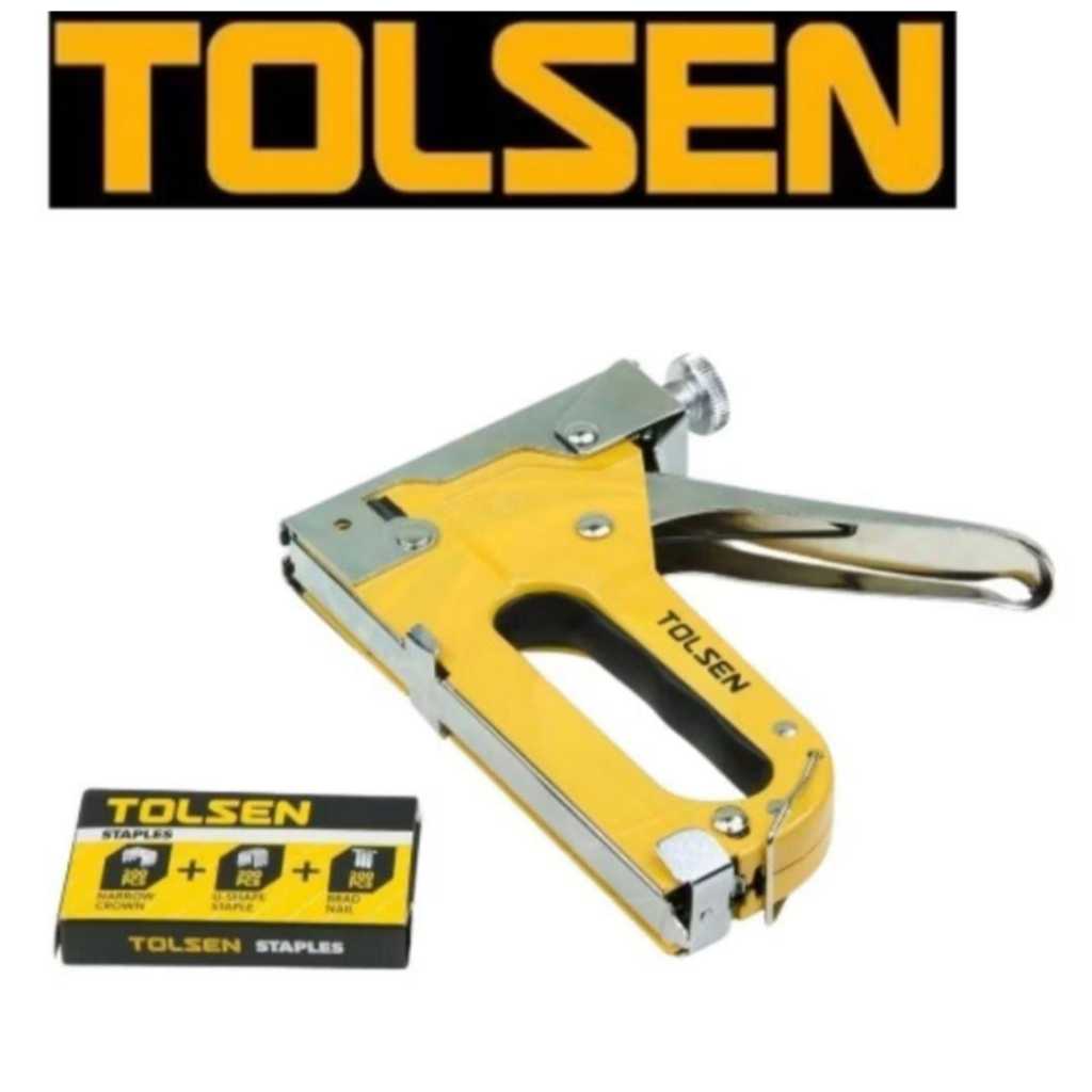Staples Tembak Heavy Duty 4-14mm Tolsen 43021/Staples Gun Tacker 3 in 1/Staples Tangan Tolsen