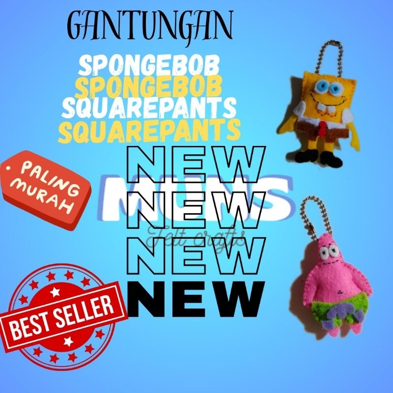 Gantungan kunci karakter Spongebob flanel