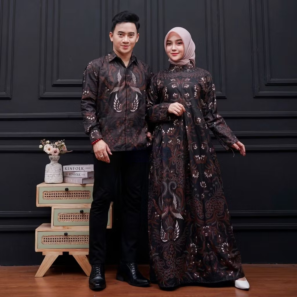 Gamis Batik Modern Jumbo Pekalongan Baju Couple Pasangan