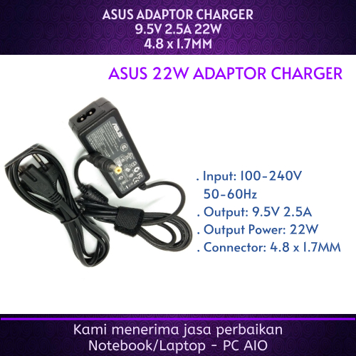Asus 9.5v 2.5a EeePC 700 701 702 800 801 701SD 701SD 2G 701SD 4G 701SD 8G 4.8x1.7mm 22W Adaptor Char
