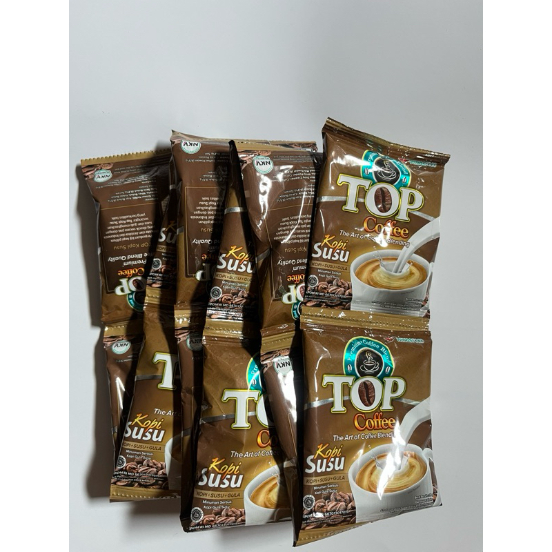 

top coffee susu 1 renteng isi 12 sachet