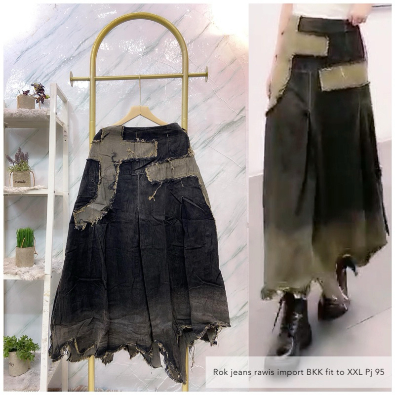 rok jeans wanita import BKK