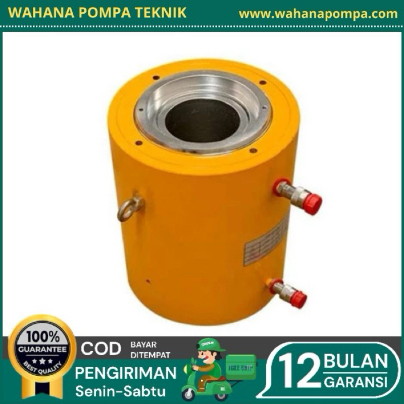 Double 100T 100mm Hollow Plunger Stroke Hydraulic Cylinder