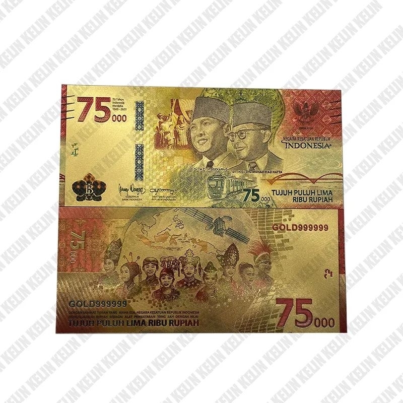 uang replika 75 upk gold foil