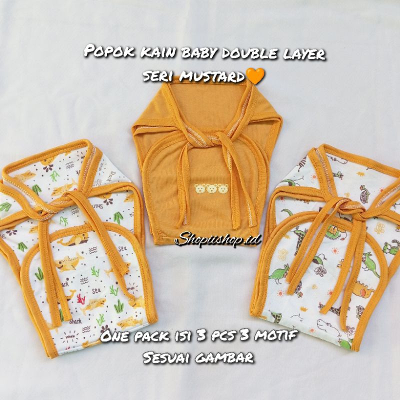 (ERENSYBABY) POPOK KAIN BAYI DOUBLE LAYER SERI WARNA MUSTARD