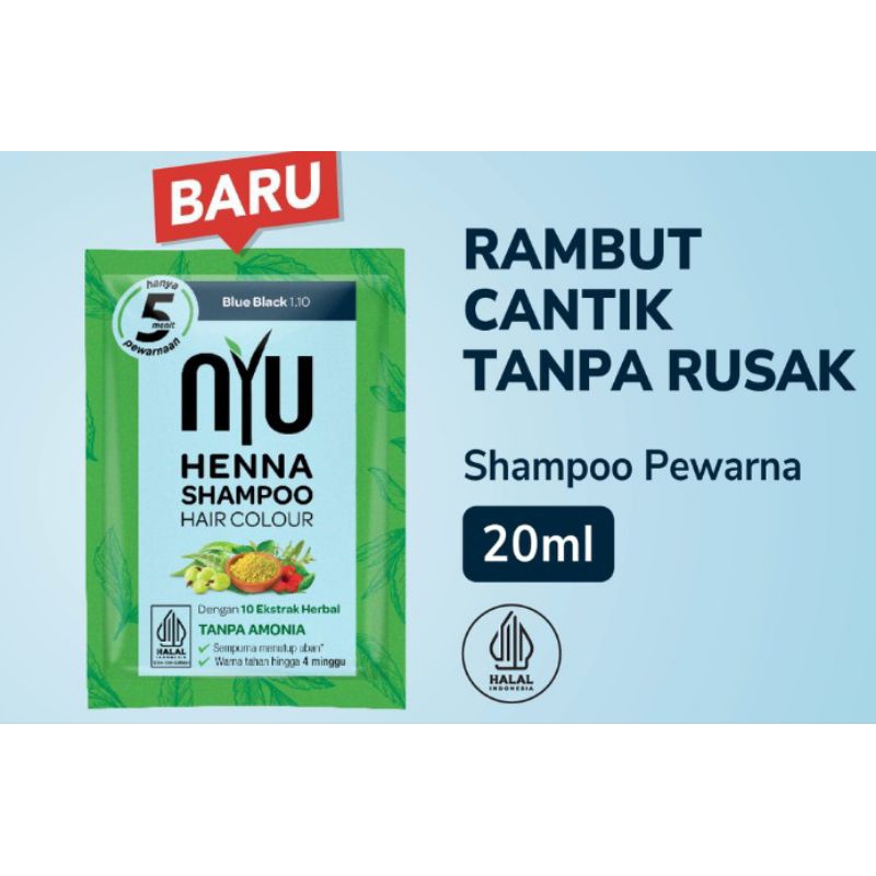 SHAMPOO + SEMIR RAMBUT NYU BLUE BLACK (1 PCS)