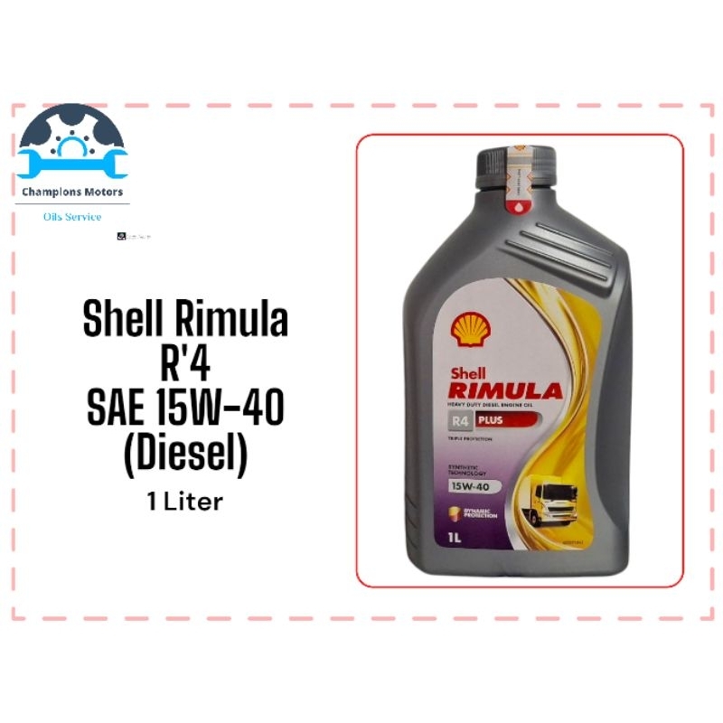 Oli Mesin Mobil Diesel SHELL RIMULA R'4 Plus - 1 Ltr (BARCODE CENTANG HIJAU) ORIGINAL