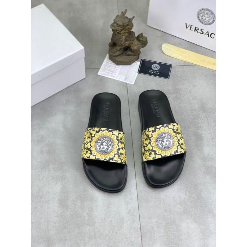 Versace sepatu pria baru biasa, sandal, sepatu pantai, sepatu dalam