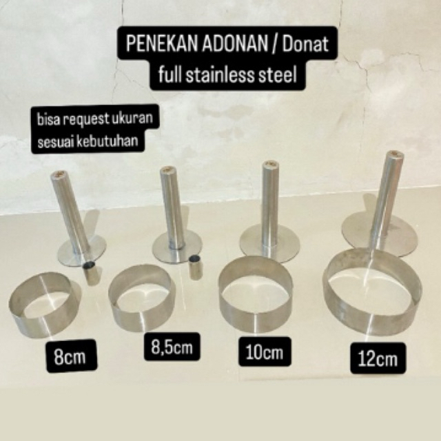 Penekan adonan dan donat stainless steel