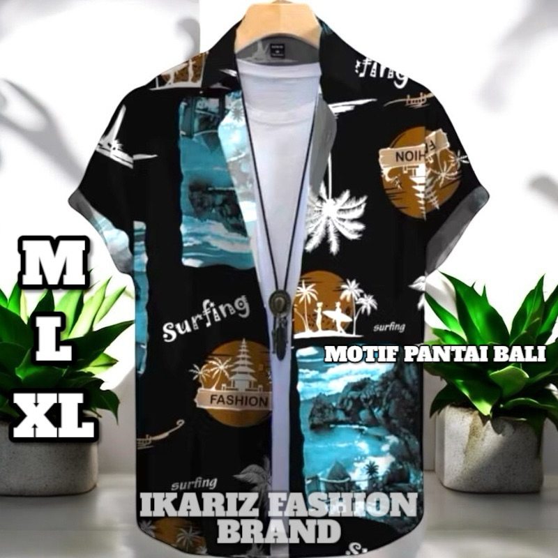 Terlaris) Kemeja Surfing Pria Motif Baju Distro Original Kasual Premium