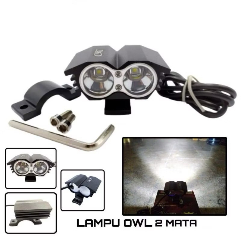 Lampu tembak OWL mata elang 2 mata 30 watt Led White & Yellow Lampu Motor Sorot OWL  Cree 2mata