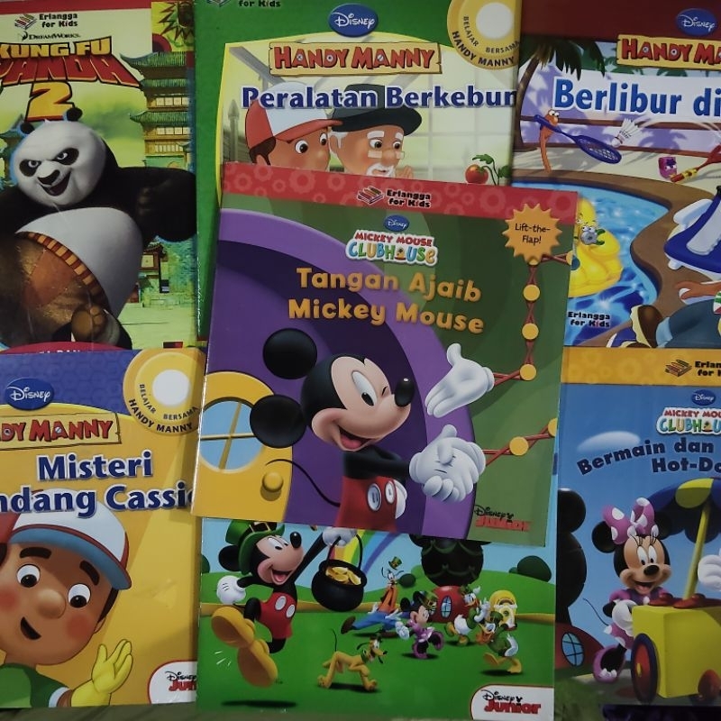 Buku Original • Cerita Bergambar Erlangga For Kids / Mickey Mouse Club House / Belajar Bersama Handy