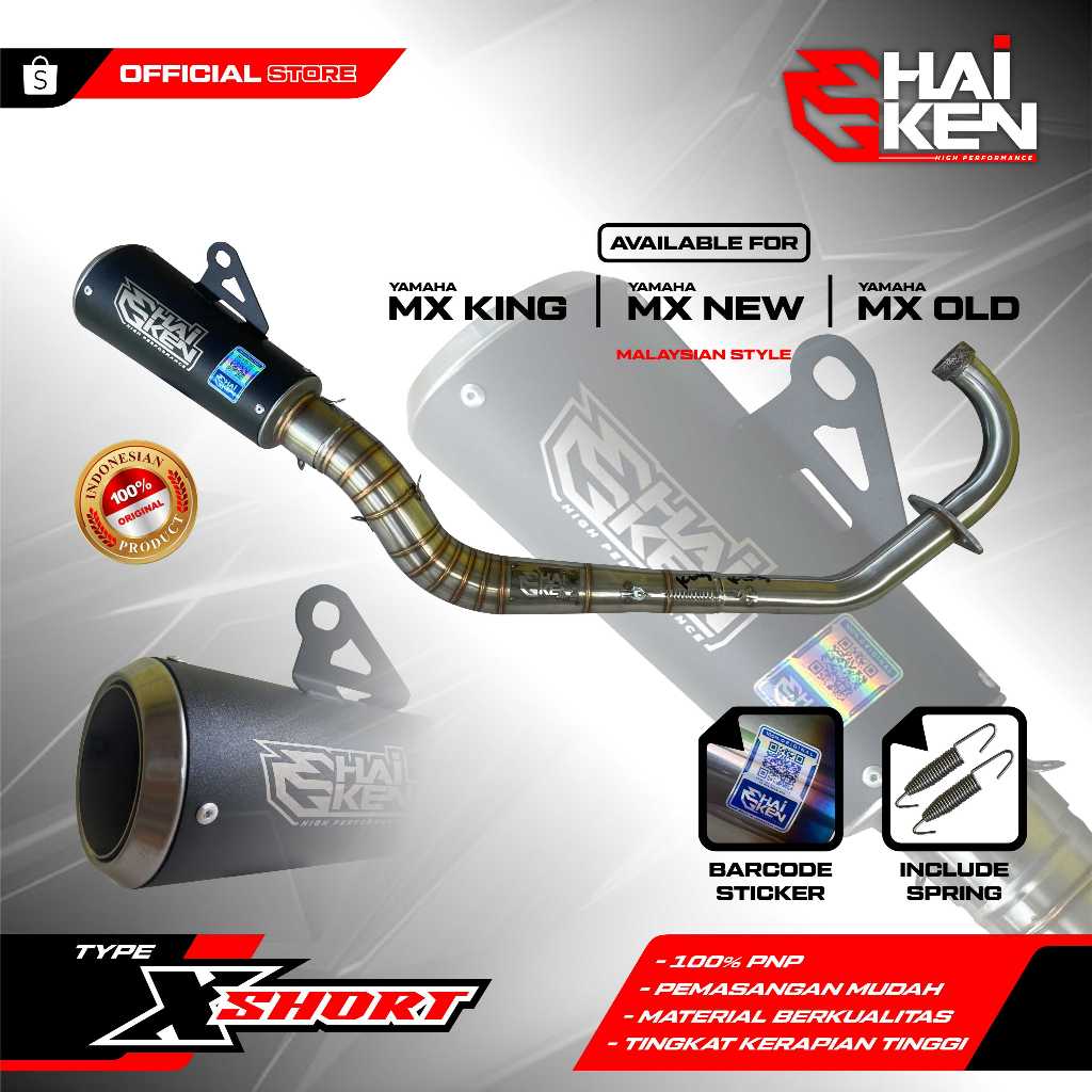 Haiken Racing MX KING MX NEW MX OLD SONIC FU Knalpot Malaysia Style step standar dan underbound