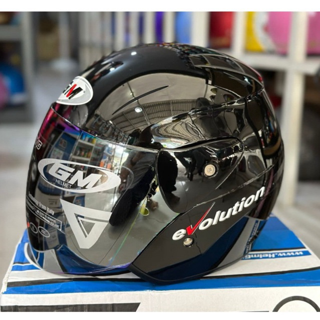 Helm GM Evolution Hitam Glossy Original