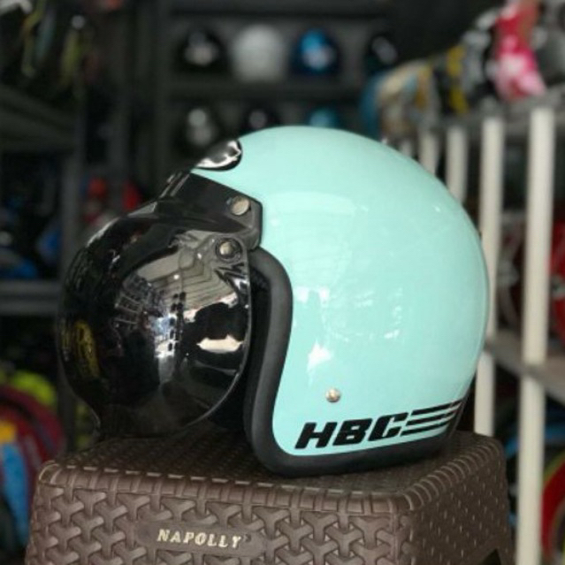 Helm Bogo HBC polos - Green pastel