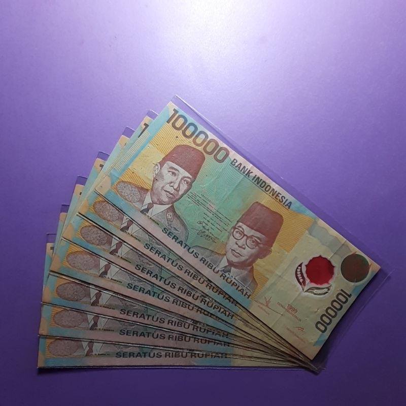 Uang kuno 100000 rupiah polymer tahun 1999