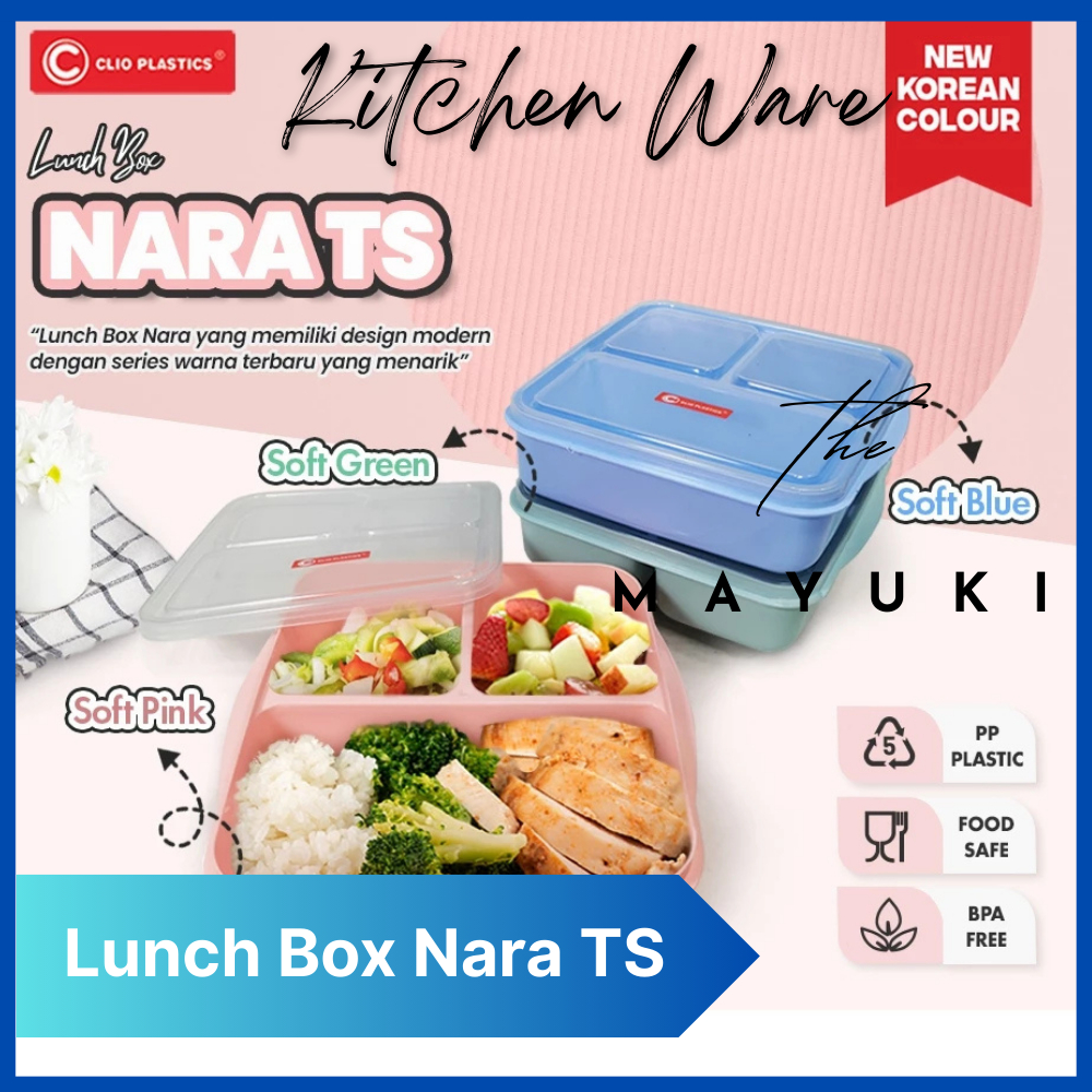 Lunch Box Clio Nara TS Tempat Makan Sekat Kotak Bekal Plastik