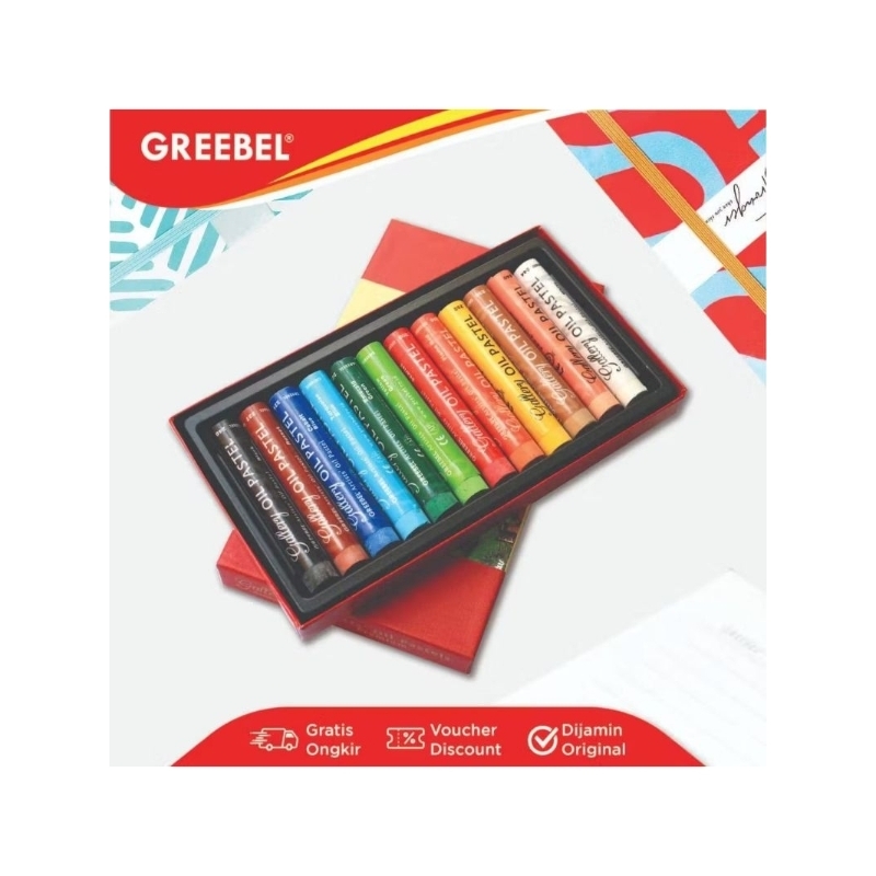 

GREEBEL Crayon Krayon Artist 12 Warna / Artist Oil Pastel 12 (AOP12) Mewarnai Professional Crayon Set