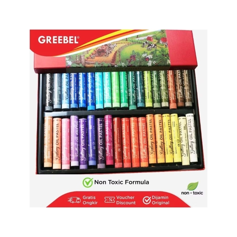 

GREEBEL Crayon Krayon Artist 36 Warna / Artist Oil Pastel 36 (AOP36) Mewarnai Professional Crayon Set