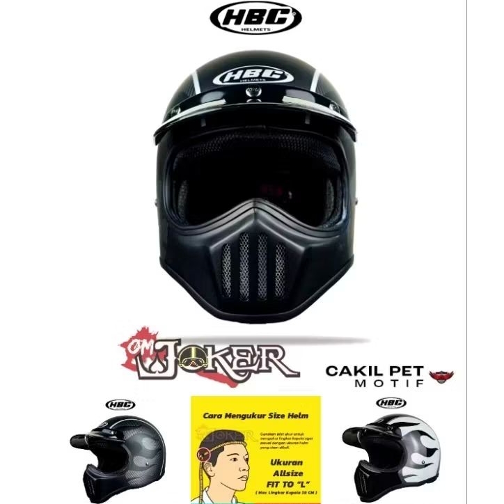 Helm Cakil HBC Helmet Dewasa full face SNI original