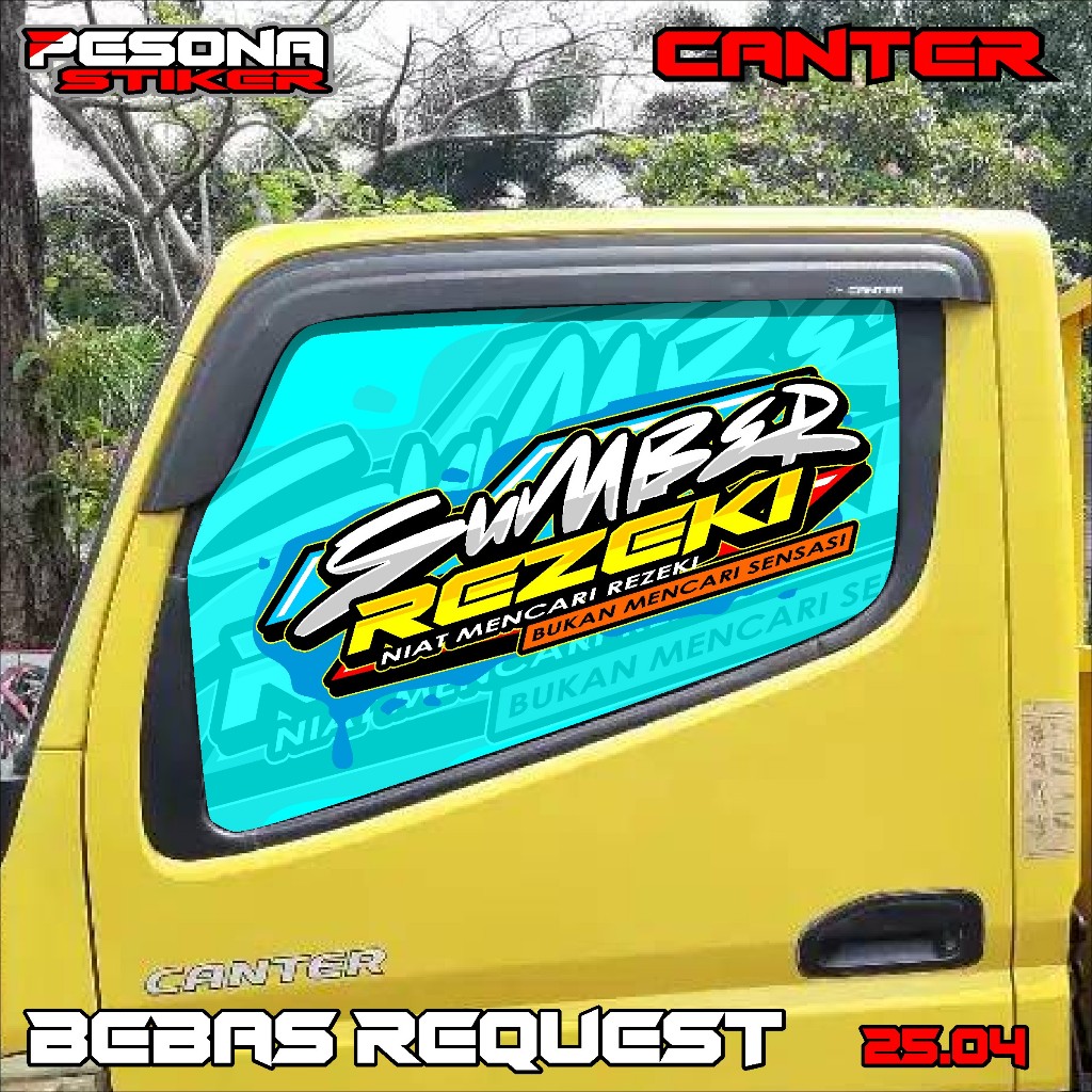 STIKER KACA SAMPING TRUK CANTER STIKER ONEWAY TRUK CANTER BEBAS REQUEST KD 25.04