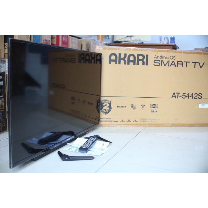 TV LED AKARI 43IN SMART TV YOUTUBE WIFI KONDISI MUWLUS 95% SEPRTI BARU 1872