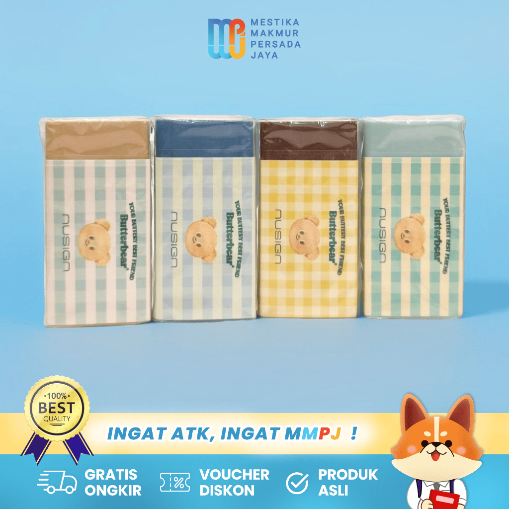 

Deli x Butterbear NS036-B Nusign Eraser – Penghapus Pensil Lembut Desain Karakter Imut