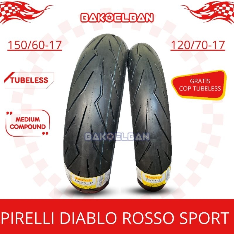 PAKET BAN MOTOR PIRELLI DIABLO ROSSO SPORT 120/70-17 & 150/60-17