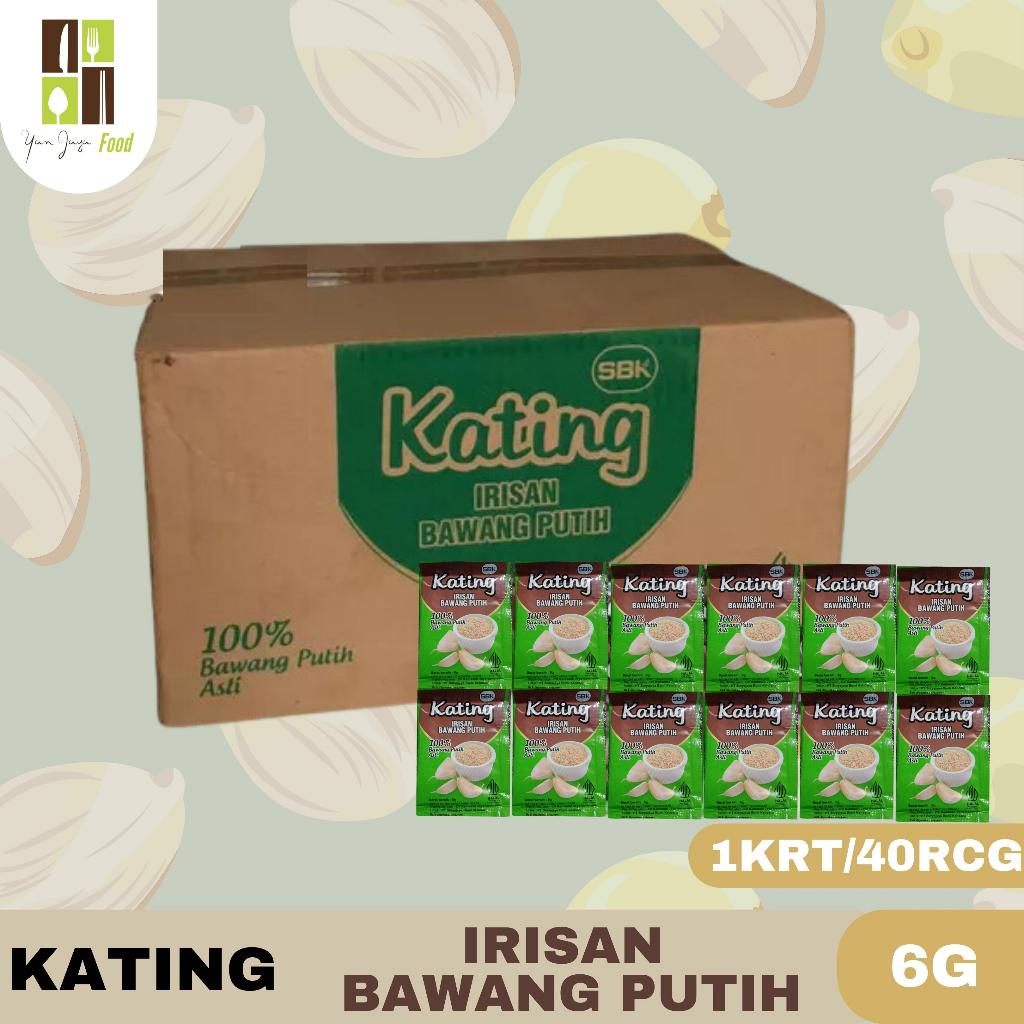 

Kating Irisan Bawang Putih 6g - 1KRT/40RCG Irisan Kecil Kasar / 100% Bawang Putih Asli / Sachet / 6g