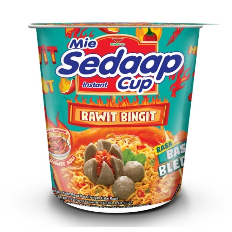 

Sedaap Mie Instan Cup Rasa Baso Bleduk isi 77 gram