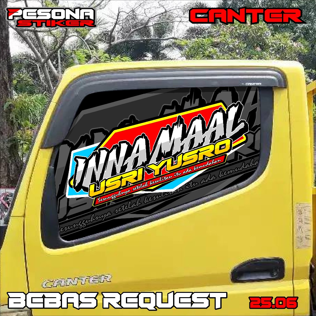 STIKER KACA SAMPING TRUK CANTER STIKER ONEWAY TRUK CANTER BEBAS REQUEST KD 25.06