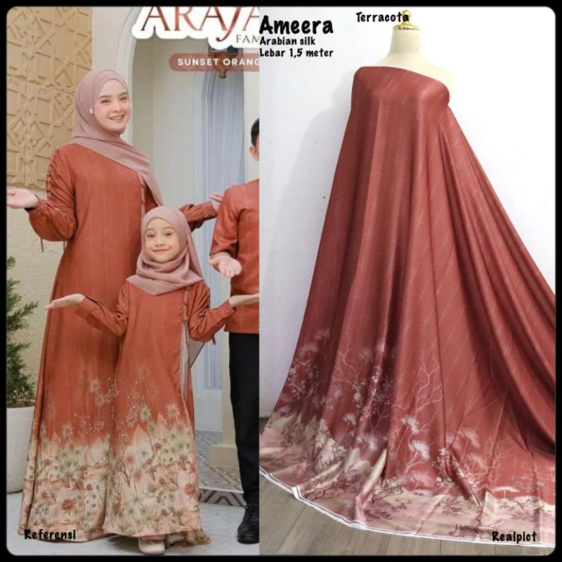 TERBARU Kain Arabian Silk Motif AMEERA//Kain Gamis Meteran Premium//Baju Kurung//Baju Seragaman//Baj