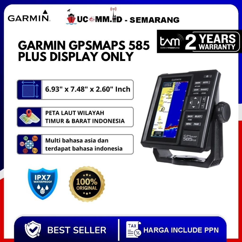 Garmin Gpsmap 585 Plus Display Unit Only With GPS Internal GPSMap Monitor Navigasi Kapal Garmin 585P