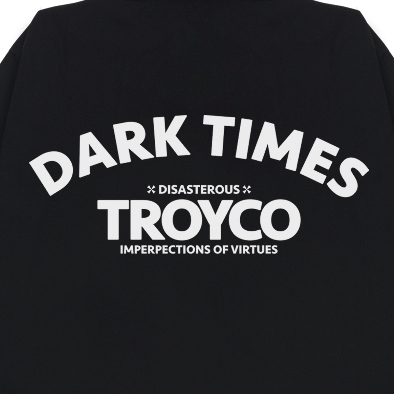 Troy Company Coach Jacket Dark Times Black - Jaket Windbreaker Hitam WN 3120
