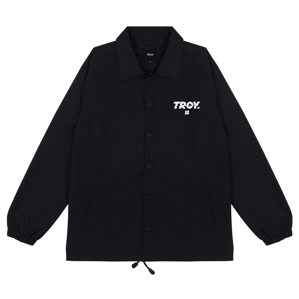 Troy Company Coach Jacket Imperpection Black - Jaket Windbreaker Hitam WN 3121