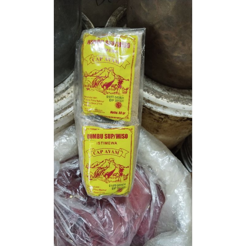 

bumbu sup/miso istimewa cap ayam per pack, isi 20pics