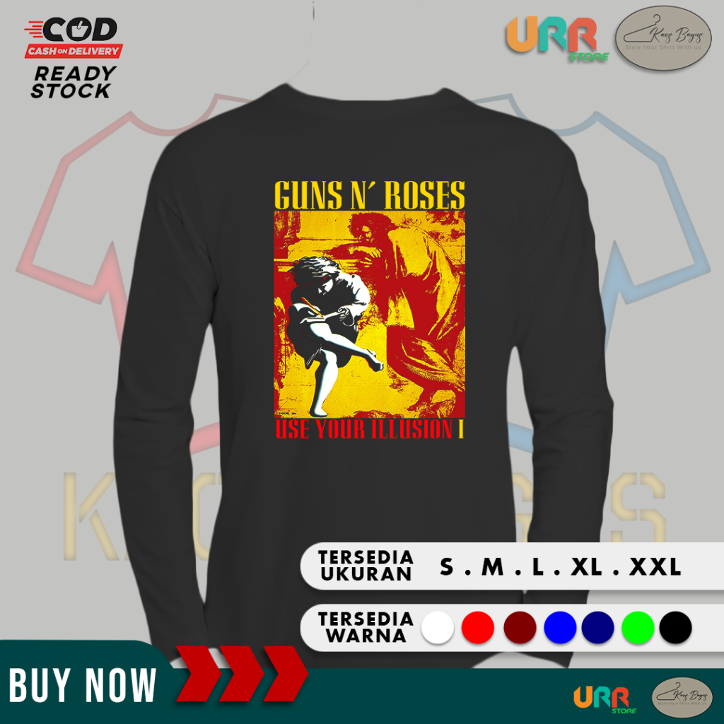 Kaos Baju LENGAN PANJANG GUNS N ROSES GNR - USE YOUR ILLUSION I