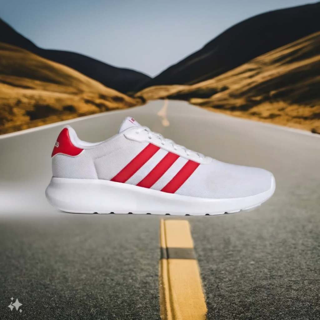 Sepatu Lari Pria LITE RACER 3.0  White Red Original