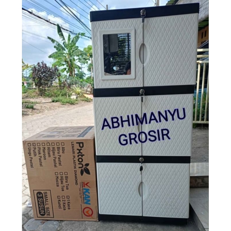 LEMARI PXTON 3SUSUN KACA+KUNCI