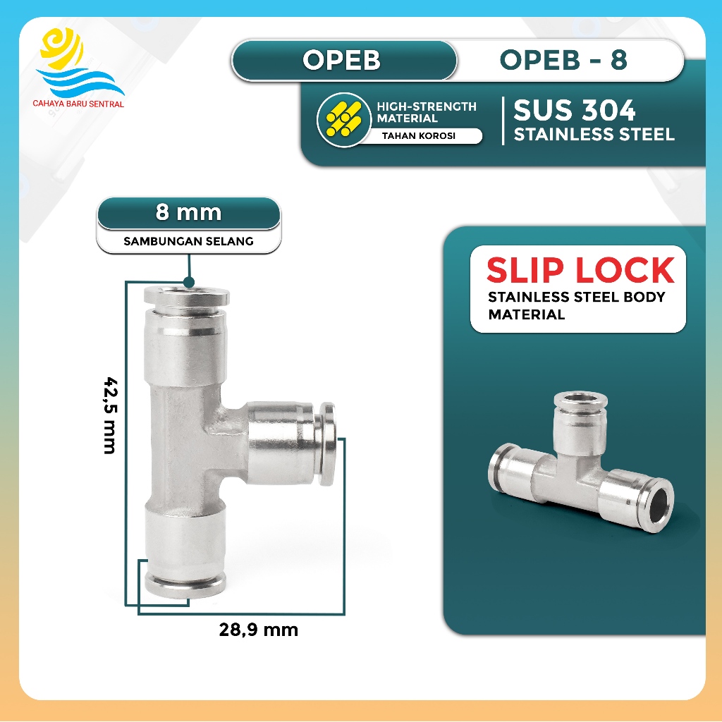 Sanstore05 (Opeb) Sambungan Kran Stainless Nepel T Tee Shower Kloset Sok Double Nepel Keni Elbow