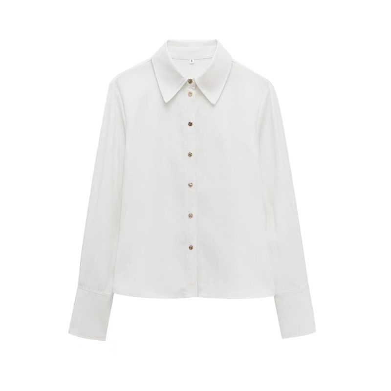 Bhusana Castle 77441 white long sleeve shirt blouse / blouse wanita