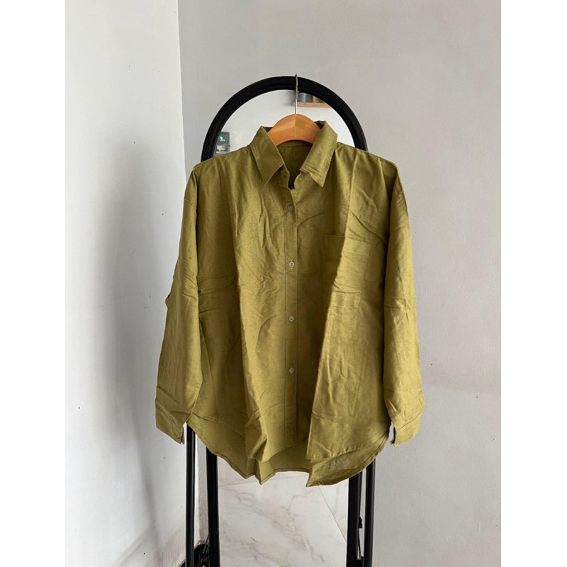 blouse linen olive