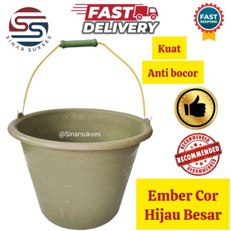 Ember Cor Hijau Besar Anti Pecah/Ember Semen/Ember Serbaguna/Ember murah/Ember Bangunan Proyek