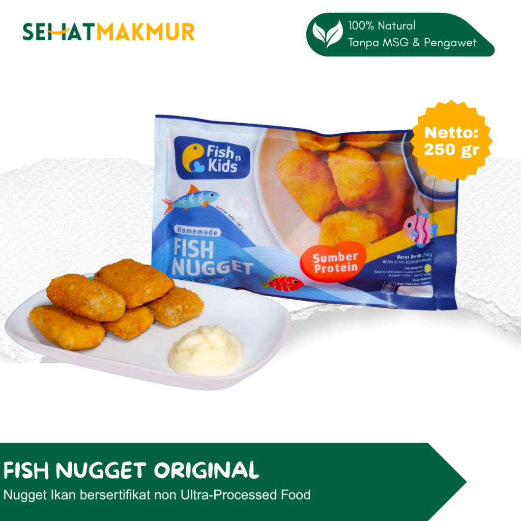

Fish n Kids - Fish Nugget Original (Nugget Ikan Homemade, Non UPF, Tanpa MSG & Pengawet)