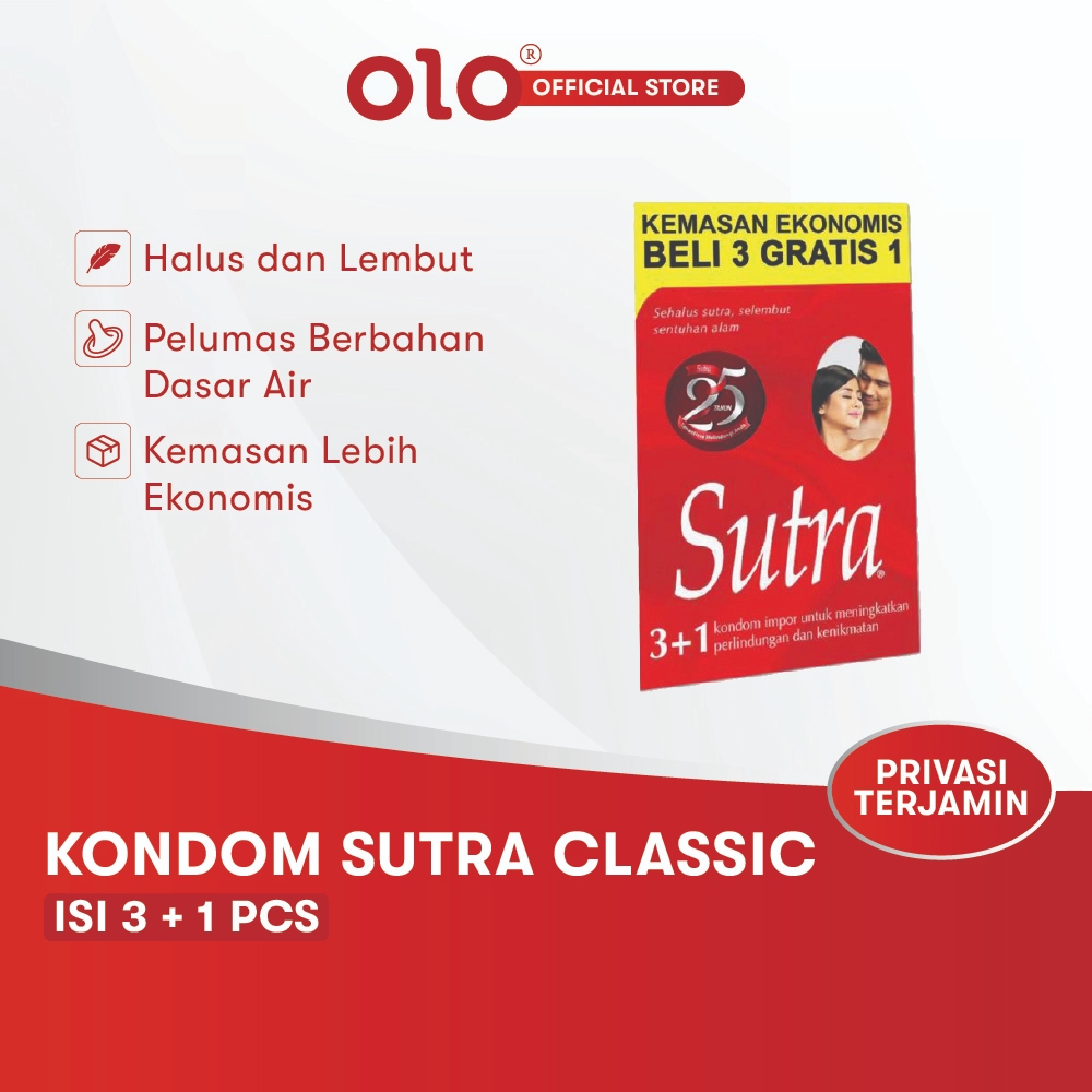 Kondom Sutra Classic Merah 1 Box isi 3 Pcs Sangat Tipis Kuat