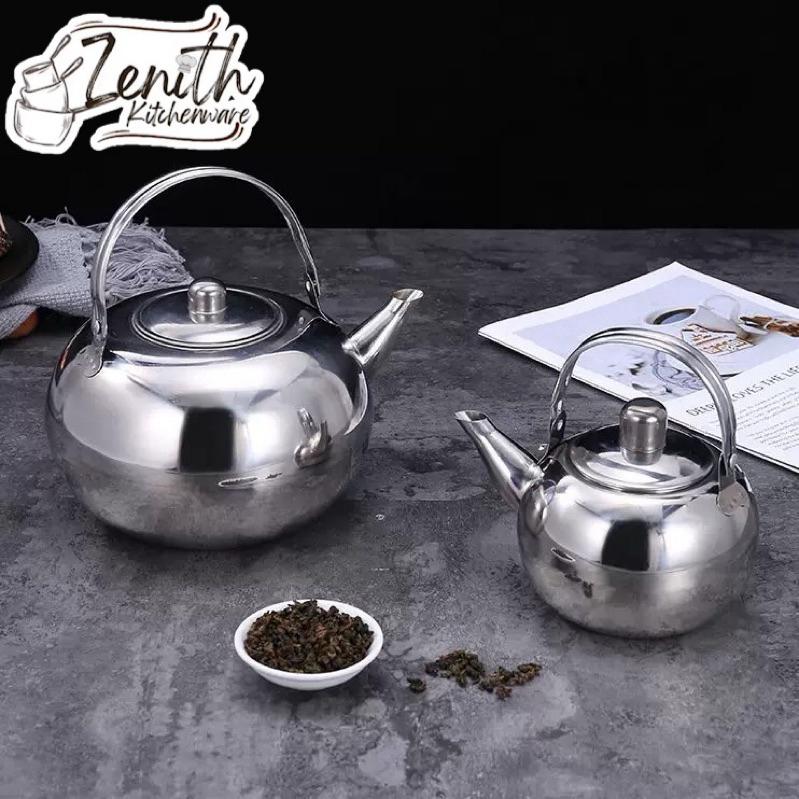 TEKO / CERET/ KETTLE STAINLESS STEEL DENGAN SARINGAN TEH KOPI