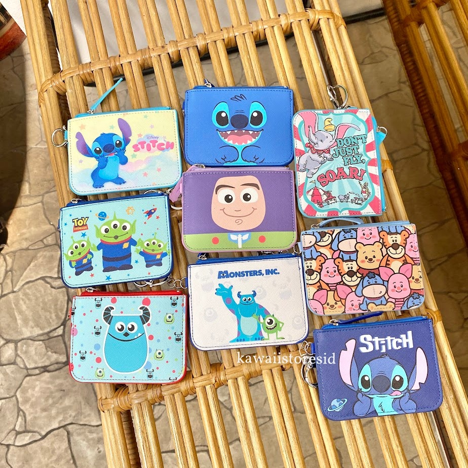 

Dompet Kartu Id Card Holder Disney Sulley Buz Stitch Pooh Tiger Piglet Dumbo Cahol Gantungan Resleting Kulit Lucu Unik Kado Hadiah Gift
