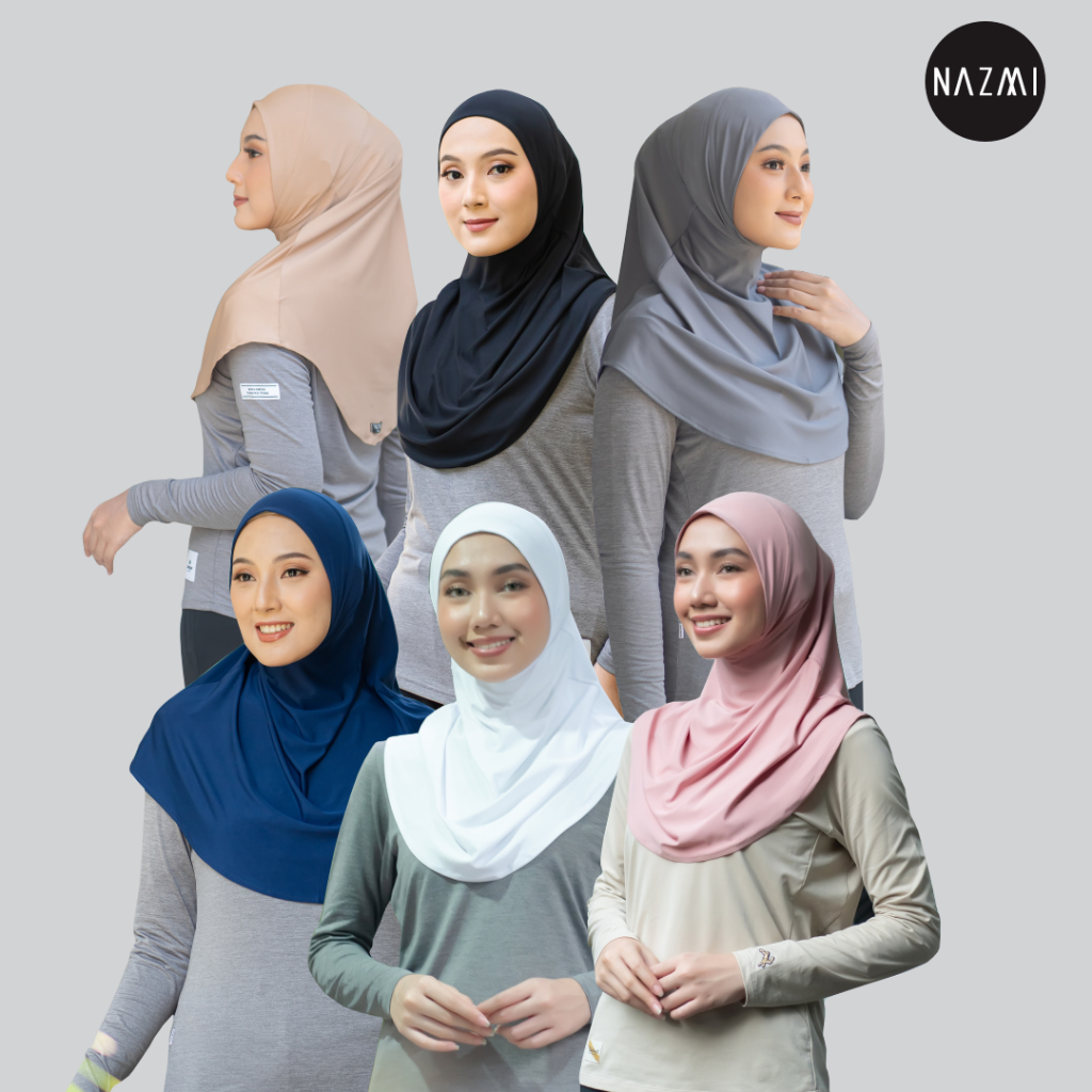 NAZMI - Yara Hijab Active wear Hijab Instant Jersey Olahraga
