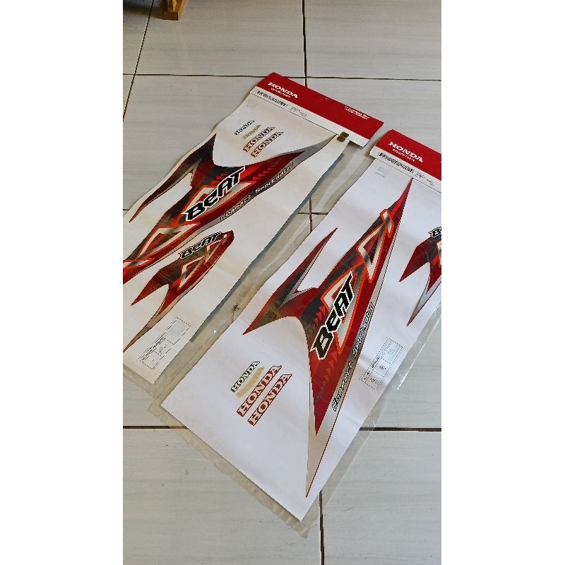 STRIPING BEAT KARBU MERAH 2012 ORIGINAL SATU SET