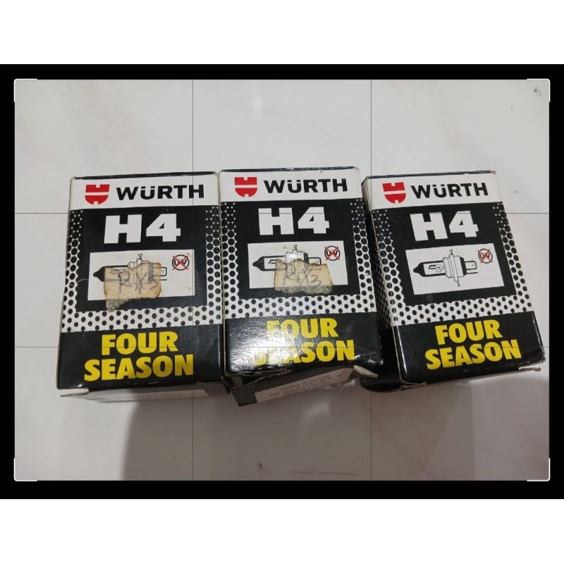 Lampu Bohlam Mobil Wurth H4 140/100 Baru Warna Four Season Kuning